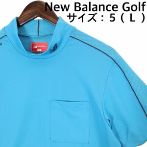 【新品、未使用】ニューバランスゴルフ　Tシャツ　メンズ　サイズ：５（Ｌ）　ブルー　夏