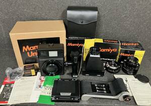 1 jpy start MAMIYA UNIVERSAL BLACK medium size camera film camera Mamiya universal Press black SEKOR 1:6.3 65mm 1:3.5 100mm
