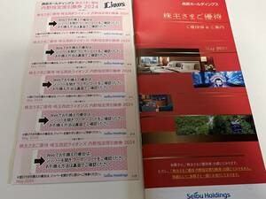 西武ホールディングス株主優待券ライオンズ内野指定席引換券５枚や共通割引券等★普通郵便送料無料