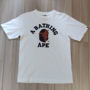 A BATHING APE (ア ベイシング エイプ) 半袖 Tシャツ 白 サイズS