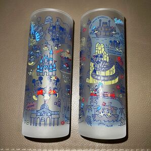 東京ディズニーリゾート ディズニーランド 磨りガラス グラス 2個セット まとめ売り ミッキー ミニー