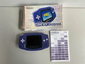 ⑤t229◆Nintendo 任天堂◆ゲームボーイアドバンス 本体 AGB-001 GBA パープル ゲーム機 説明書 箱付 ジャンク