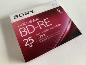 ⑪u156◆SONY ソニー◆Blu-ray ブルーレイ BD-RE 25GB Ver.2.1 5Pack 5BNE1VJPS2 くり返し録画用 ホワイトレーベル クロスバリア 新品