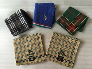 * for man Burberry handkerchie 2 sheets * Roberta * check pattern handkerchie * unused *5 sheets together 