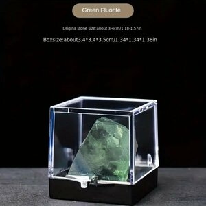 天然グリーンフローライト　箱付き原石　　鉱石標本　　天然石クリスタルコレクション　 カラー宝石　　1 個　！
