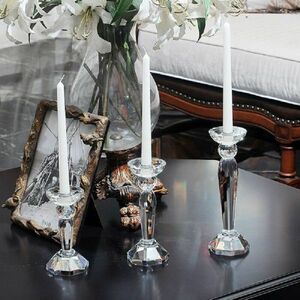  transparent candle holder crystal glass beautiful transparent feeling clear glass candle stand 
