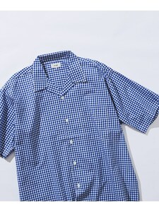 【美品】　BEAMS(ビームス) / ルーズフィット ギンガムチェック（ブルー） オープンカラー シャツ　メンズLサイズ　¥11,550 （税込）
