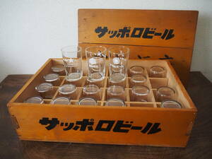  Showa Retro Sapporo beer tree box case go in gla spade 24 point * Asahi beer three tsu arrow rhinoceros da-e screw beer ribbon seat long that time thing gala spade 