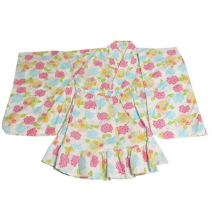 新品 訳あり ゆかたドレス 5～6才 110cm前後 未使用 アウトレット セパレート浴衣 separate yukata 綿 子供浴衣 kapi-kyu