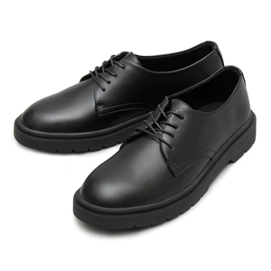 新品■オックスフォードシューズ メンズ PUレザー フェイクレザー シンプル ブーツ 合成皮革 合皮 くつ 革靴 黒 ブラック 25.0～25.5cm