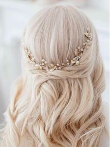 o flower leaf pink gold head dress hair ornament wedding hair accessory wedding pearl wedding party comb 