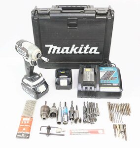 《L10122》 makita (マキタ) 付属品多数！ 充電式インパクトドライバ TD147D 充電器・バッテリ2個付き / 中古品 動作OK！ ◇