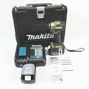 《L09793》makita (マキタ) TD173DRGX 可変速 充電式インパクトドライバ (オリーブ) 18V用 6.0Ah 充電器・バッテリ2個付き 未使用品 ◇