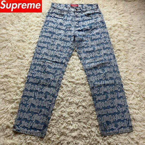 supreme Fat Tip Jacquard Regular pants シュプリーム　総柄 デニムパンツ 22ss 入手困難