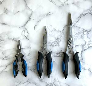 3 point set fishing plier black × blue split ring opener multifunction seabream jigging black blue 