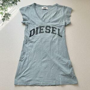 DIESEL ディーゼル ロゴTシャツ ブルー系 Vネック