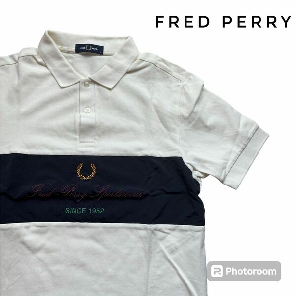 FRED PERRY（フレッドペリー）ビックロゴポロシャツ　半袖　刺繍　古着