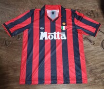 値下げ交渉 2004年 ACミラン 92-93 復刻ユニフォーム adidas originals Oサイズ 検/1992 ACM MILAN REISSUE SHIRT SCUDETTO VAN BASTEN Y2K_画像2