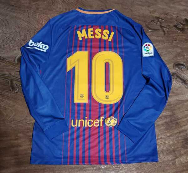 値下交渉 2017-18 FCバルセロナ #10 メッシ NIKE 長袖 検) 17 2018 FCB BARCA BARCELONA unicef MESSI L/S ARGENTINA アルゼンチン代表 Y2K