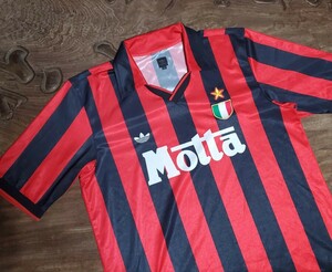 値下げ交渉 2004年 ACミラン 92-93 復刻ユニフォーム adidas originals Oサイズ 検/1992 ACM MILAN REISSUE SHIRT SCUDETTO VAN BASTEN Y2K