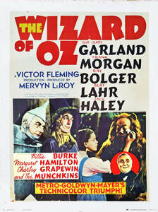 映画ポスター、『THE WIZARD Of OZ」「 オズの魔法使い」'39.米、47.0x63.5size,1978年print、V・フレミング監督、J・ガーランド主演