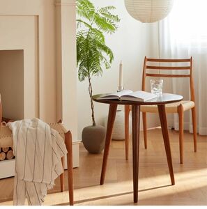 MU RONG サイドテーブル 丸 テーブル アメリカオークウッド カフェテーブル 食卓 円形 北欧 無垢 木製 コンパクト 