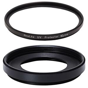 2点セット EW-43 互換 EF-M22mm F2 STM 対応レンズフード と UVフィルター 43mmのセット