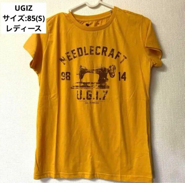 最終値下げ中【美品 未使用】UGIZ イエロー Tシャツ S トップス 韓国 半袖 黄色 プリント カジュアル