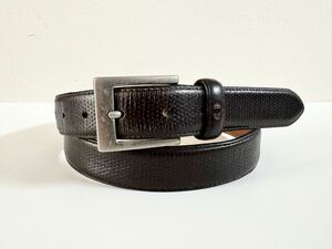  England made FRED PERRY size36 leather belt Britain made made in ENGLAND Fred Perry dark brown 