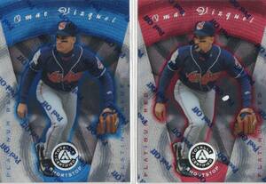 MLB1997 Pinnacle Totally Certified Platinum　Blue &Red 2種セット #38 OMAR VIZQUEL オマー・ビスケル 新品ミント状態品