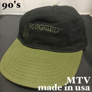 US製　90s MTV アンプラグド　キャップ　ヴィンテージ　vintage 帽子 スナップバック usa 
