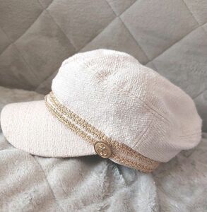 【値下げ】レディース　 帽子　キャスケット　 女性用 女性 ファッションアイテム キャップ　金ボタン　マリンボタン