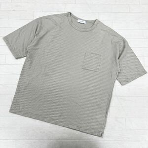 1434◎ B:MING by BEAMS ビーミング by ビームス トップス カットソー Tシャツ 半袖 ストライプ ベージュ メンズXL