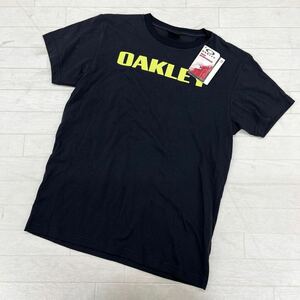 1434◎ 新品未使用 OAKLEY オークリー トップス カットソー Tシャツ 半袖 クルーネック ロゴ プリント ブラック メンズM