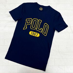 1434◎ POLO RALPH LAUREN ポロ ラルフローレン トップス tシャツ カットソー クルーネック 半袖 ネイビー メンズXS