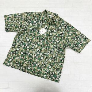 1434◎ 新品未使用 MARNI UNIQLO マルニ ユニクロ トップス オープンカラー シャツ 半袖 フルボタン 花柄 グリーン メンズXL