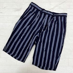 1427◎ RYKIEL HOMME リキエル オム パンツ ボトムス ズボン ショート ハーフ ストライプ カジュアル ネイビー メンズ46