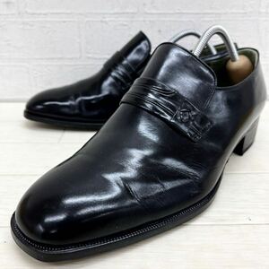 1436◎ 日本製 MARELLI マレリー 靴 ビジネス シューズ ローヒール 無地 カジュアル ブラック メンズ25.0