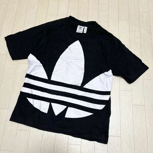 和317★① adidas originals アディダスオリジナルス 半袖 Tシャツ ビッグトレフォイル S ブラック メンズ 