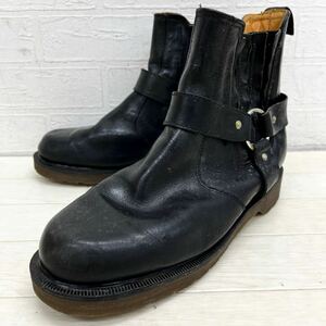 1437◎ イングランド製 Dr.Martens ドクターマーチン 靴 ショート リング ブーツ リアル レザー 本革 カジュアル ブラック メンズ6