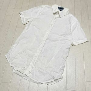 和327★ G-STAR RAW ジースターロゥ 半袖 ボタンシャツ ワンポイント ロゴ刺繍 L ホワイト メンズ