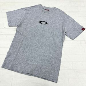 1434◎ OAKLEY オークリー トップス Tシャツ カットソー 半袖 クルーネック 3D ロゴ カジュアル グレー メンズM