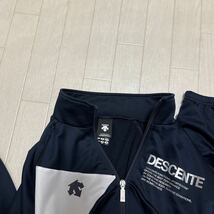 和319★① DESCENTE デサント ジャージ セットアップ ジップアップブルゾン パンツ スポーツウェア L M ネイビー ホワイト メンズ_画像3