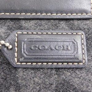 1円 ■ 美品 コーチ ハンドバッグ 7723 ブラック系×グレー系 ウール×レザー シグネチャー COACH ■E.Bssl.tI-18の画像9