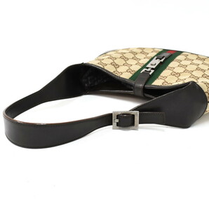 1円 ◎美品 GUCCI グッチ ハンドバッグ ワンショルダー ジャッキー シェリーライン GGキャンバス ベージュ ブラウン◎E.Ciog.tI-18の画像8