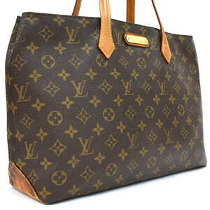 1円 ◆定価16万 良品 LOUIS VUITTON ルイヴィトン トートバッグ ウィルシャーMM M45644 モノグラム ブラウン◆E.Cmgs.lA-05