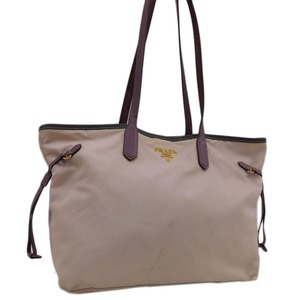 1 jpy # beautiful goods lada tote bag beige group nylon pokono shopping .... usually using PRADA #E.Bupr.oT-08