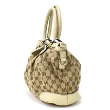 1円 ◆美品 GUCCI グッチ 2way ハンドバッグ ショルダー スーキー 247902 GGキャンバス レザー ベージュ アイボリー◆E.Cmgs.tJ-19_画像2