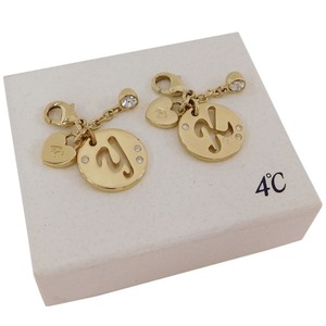 1 jpy # beautiful goods 4*C charm 2 point gold group metal Heart initial K Y lady's yondosi-#E.Bss.hP-17