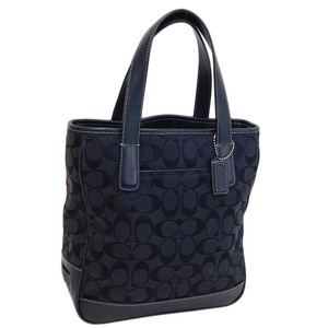 1 jpy # beautiful goods Coach handbag 6092 black group canvas signature smaller handbag COACH #E.Bmm.An-17